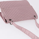 BOTTEGA VENETA INTRECCIATO Shoulder Bag Satin Pink Silver Auth 194840V-6