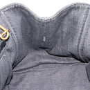PRADA Canapa MM Hand Bag Denim 2way Black Gold Auth 194841V-20
