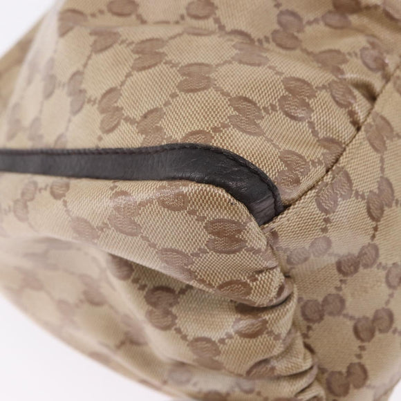 GUCCI GG Crystal Abbey Bag Coated Canvas Outlet Beige Gold 272380 Auth 194842V
