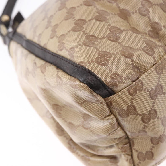 GUCCI GG Crystal Abbey Bag Coated Canvas Outlet Beige Gold 272380 Auth 194842V