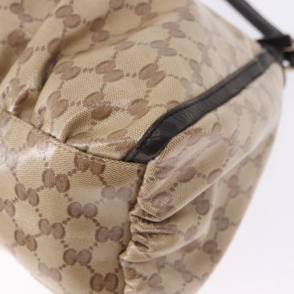 GUCCI GG Crystal Abbey Bag Coated Canvas Outlet Beige Gold 272380 Auth 194842V