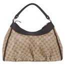 GUCCI GG Crystal Abbey Bag Coated Canvas Outlet Beige Gold 272380 Auth 194842V-2