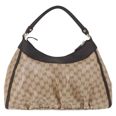 GUCCI GG Crystal Abbey Bag Coated Canvas Outlet Beige Gold 272380 Auth 194842V - 0