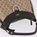 GUCCI GG Crystal Abbey Bag Coated Canvas Outlet Beige Gold 272380 Auth 194842V-6