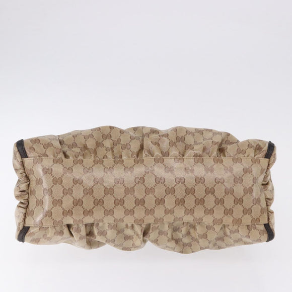 GUCCI GG Crystal Abbey Bag Coated Canvas Outlet Beige Gold 272380 Auth 194842V