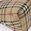 BURBERRY Nova Check blue Tote Bag PVC Beige Gold Auth 194843V-11