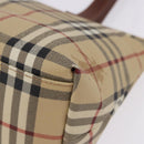 BURBERRY Nova Check blue Tote Bag PVC Beige Gold Auth 194843V-14