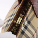 BURBERRY Nova Check blue Tote Bag PVC Beige Gold Auth 194843V-15
