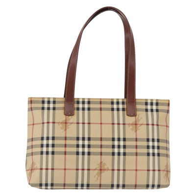 BURBERRY Nova Check blue Tote Bag PVC Beige Gold Auth 194843V - 0