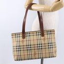 BURBERRY Nova Check blue Tote Bag PVC Beige Gold Auth 194843V-23
