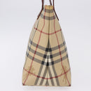 BURBERRY Nova Check blue Tote Bag PVC Beige Gold Auth 194843V-4