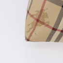 BURBERRY Nova Check blue Tote Bag PVC Beige Gold Auth 194843V-5