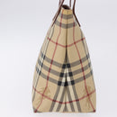 BURBERRY Nova Check blue Tote Bag PVC Beige Gold Auth 194843V-6