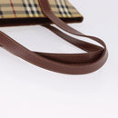 BURBERRY Nova Check blue Tote Bag PVC Beige Gold Auth 194843V-8