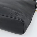 CHANEL Triple Coco Chain Tote Bag Caviar Skin Black Gold CC Auth 194844V-9