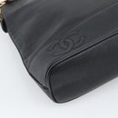 CHANEL Triple Coco Chain Tote Bag Caviar Skin Black Gold CC Auth 194844V-16