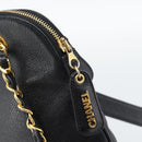 CHANEL Triple Coco Chain Tote Bag Caviar Skin Black Gold CC Auth 194844V-10