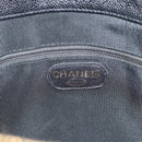 CHANEL Triple Coco Chain Tote Bag Caviar Skin Black Gold CC Auth 194844V-17
