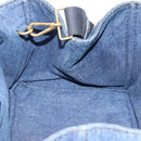 PRADA Canapa M Hand Bag Denim 2way Blue Gold Auth 194845V-19