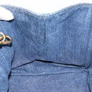 PRADA Canapa M Hand Bag Denim 2way Blue Gold Auth 194845V-20