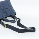 PRADA Canapa M Hand Bag Denim 2way Blue Gold Auth 194845V-9