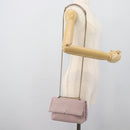 BOTTEGA VENETA INTRECCIATO Chain Shoulder Bag Leather Pink Gold Auth 194846V-22