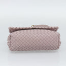 BOTTEGA VENETA INTRECCIATO Chain Shoulder Bag Leather Pink Gold Auth 194846V-5