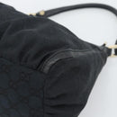 GUCCI GG Canvas Abbey Shoulder Bag Black Gold 190525 Auth 194851V-9