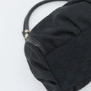 GUCCI GG Canvas Abbey Shoulder Bag Black Gold 190525 Auth 194851V-14