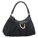 GUCCI GG Canvas Abbey Shoulder Bag Black Gold 190525 Auth 194851V-1