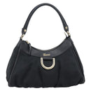 GUCCI GG Canvas Abbey Shoulder Bag Black Gold 190525 Auth 194851V-13