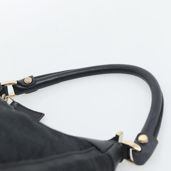 GUCCI GG Canvas Abbey Shoulder Bag Black Gold 190525 Auth 194851V