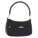 GUCCI Bamboo GG Canvas Hand Bag Black Silver 001 3865 Auth 194852V-1