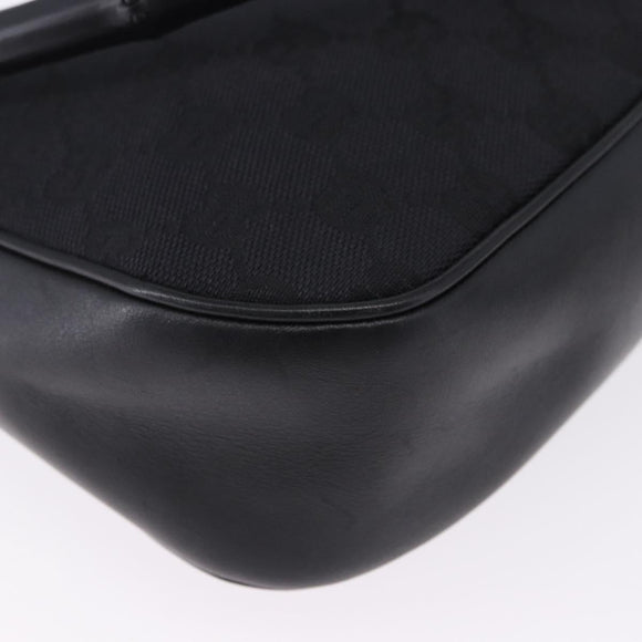 GUCCI Bamboo GG Canvas Hand Bag Black Silver 001 3865 Auth 194852V