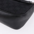 GUCCI Bamboo GG Canvas Hand Bag Black Silver 001 3865 Auth 194852V-13
