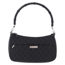 GUCCI Bamboo GG Canvas Hand Bag Black Silver 001 3865 Auth 194852V-2