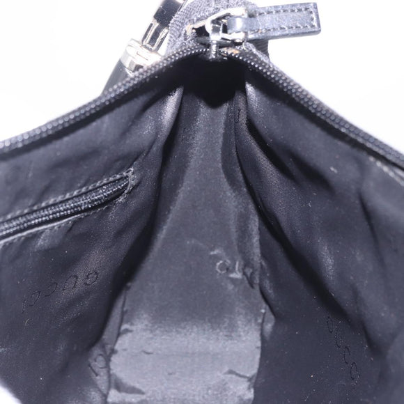 GUCCI Bamboo GG Canvas Hand Bag Black Silver 001 3865 Auth 194852V