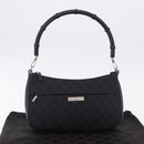 GUCCI Bamboo GG Canvas Hand Bag Black Silver 001 3865 Auth 194852V-26