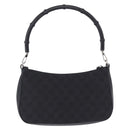GUCCI Bamboo GG Canvas Hand Bag Black Silver 001 3865 Auth 194852V-3