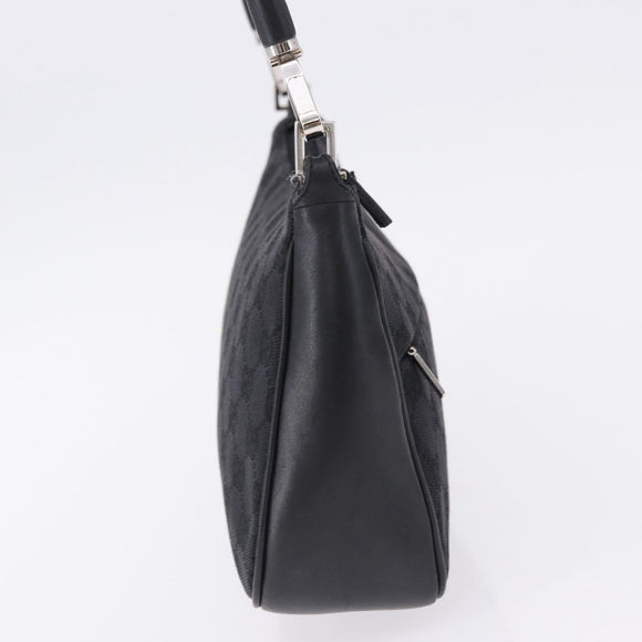 GUCCI Bamboo GG Canvas Hand Bag Black Silver 001 3865 Auth 194852V