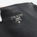 PRADA Shoulder Bag Vittero Dino Leather Black Silver Auth 194853SAV-14