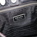 PRADA Shoulder Bag Vittero Dino Leather Black Silver Auth 194853SAV-15