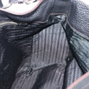 PRADA Shoulder Bag Vittero Dino Leather Black Silver Auth 194853SAV-17