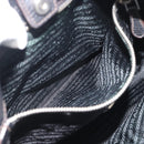 PRADA Shoulder Bag Vittero Dino Leather Black Silver Auth 194853SAV-20