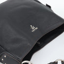 PRADA Shoulder Bag Vittero Dino Leather Black Silver Auth 194853SAV-6