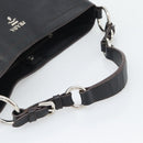 PRADA Shoulder Bag Vittero Dino Leather Black Silver Auth 194853SAV-7