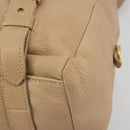 PRADA Tote Bag Vittero Dino Leather Beige Gold Auth 194855A-9