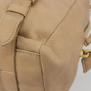 PRADA Tote Bag Vittero Dino Leather Beige Gold Auth 194855A-15
