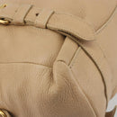PRADA Tote Bag Vittero Dino Leather Beige Gold Auth 194855A-16