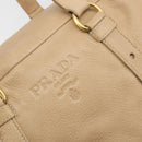 PRADA Tote Bag Vittero Dino Leather Beige Gold Auth 194855A-17